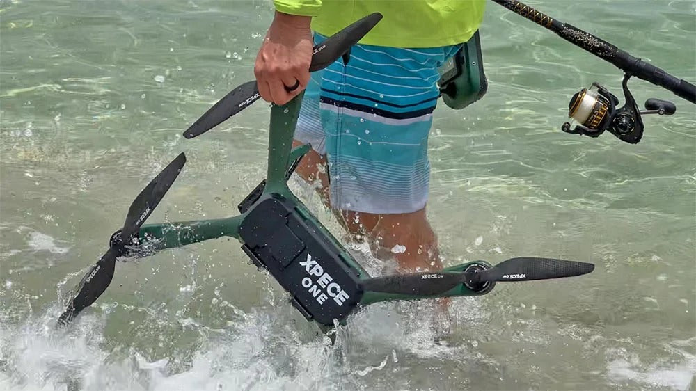 XPECE ONE fishing drone used at the beach over water
