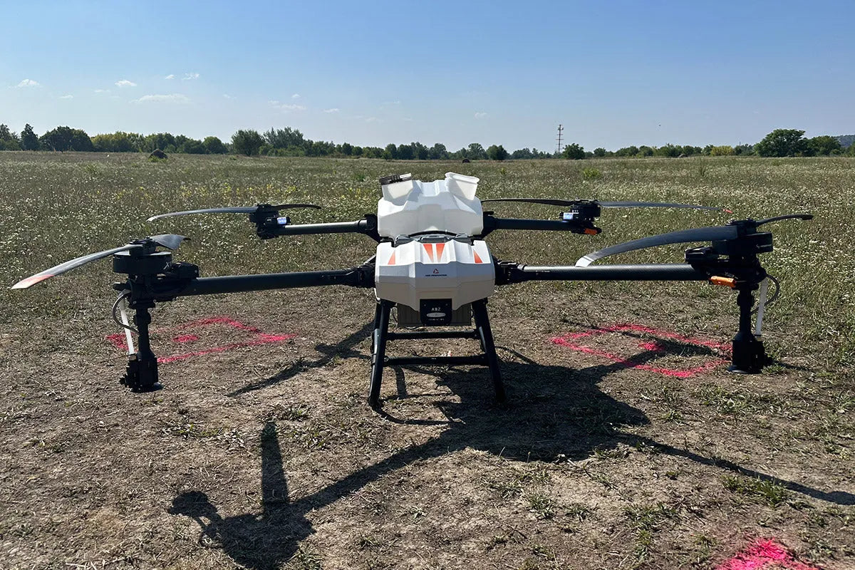 ABZ Innovation L50 spraying drone in field operation